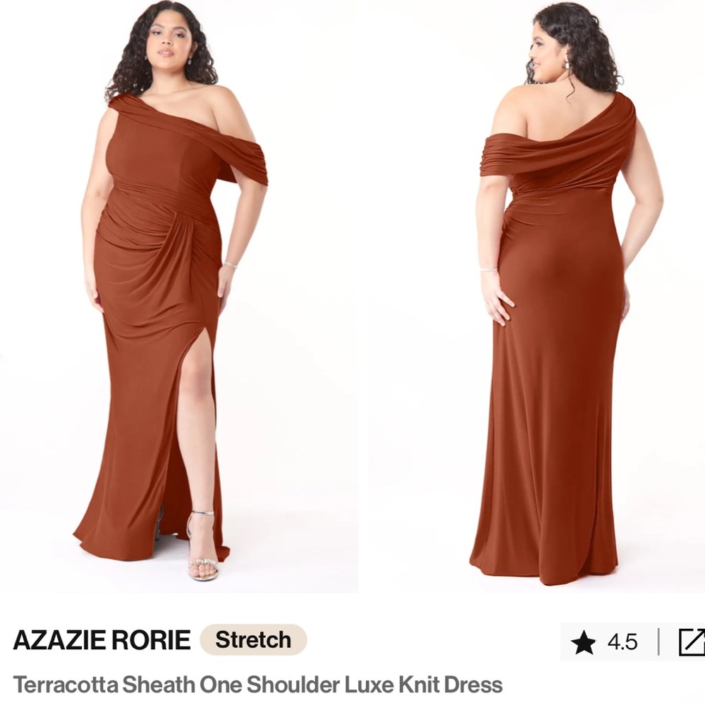 Azazie Brown One Shoulder Sheath Dress Cocktail
